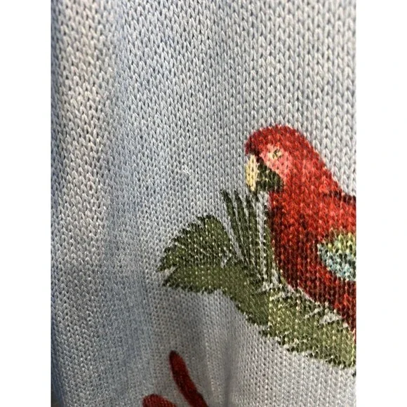 Show Me Your Mumu Blue Polly Parrot Canopy Sweater Womens Medium READ - Picture 4 of 12